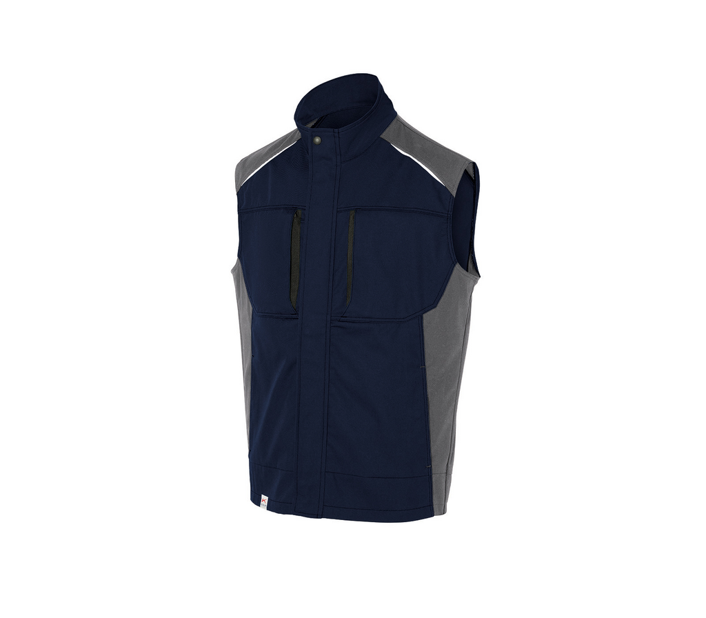 Weste, Softshell, Grau, Navy, Reißverschluss-Taschen
