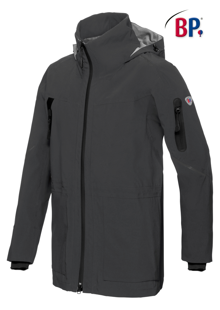 jacke, softshell, reissverschluss, ärmel, grau