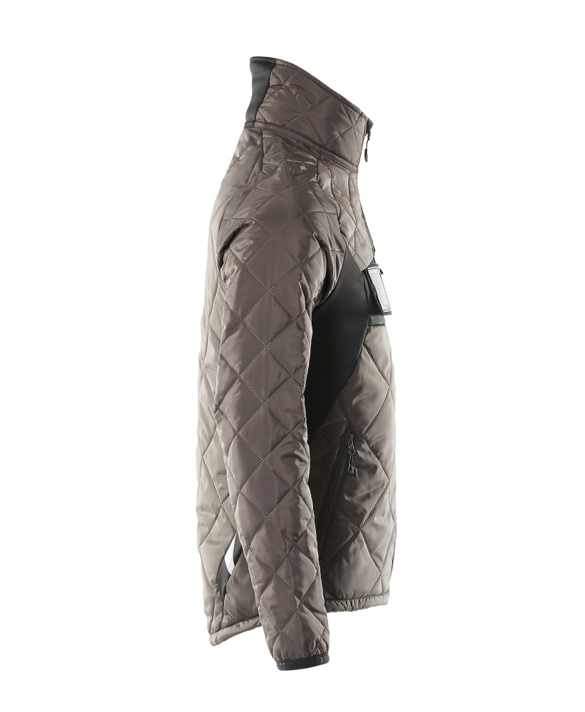 Quilted Jacket, Daunenjacke, Hoher Kragen, Reißverschlusstasche, Neutrales Braun