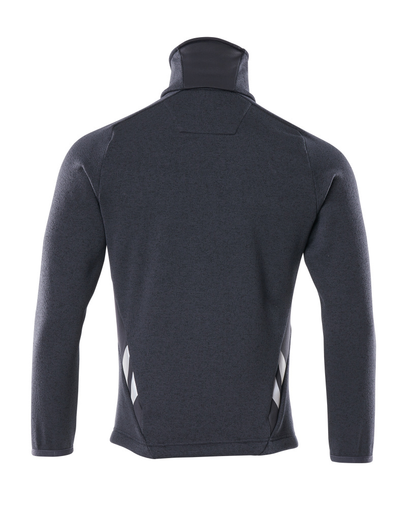 Fleece-Jacke, Langarm, Dunkelgrau, Hochkragen, Seitliche Paneele