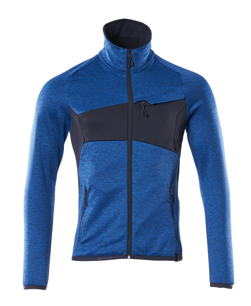 Fleece-Jacke, Reißverschluss-Jacke, blaue Farbe, Vorne-Reißverschluss, Taschenreißverschlüsse