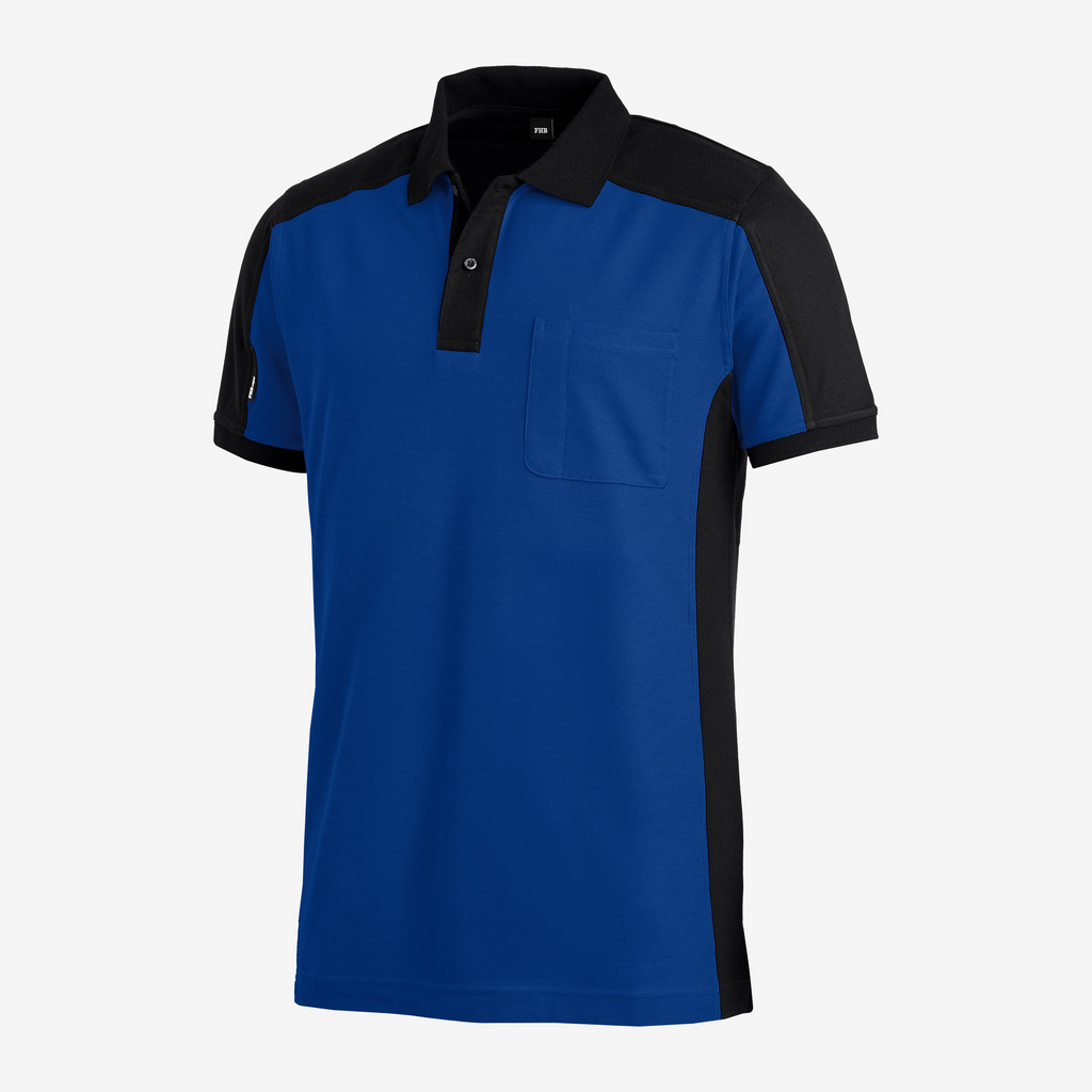  Polo Shirt,  Kurzarm,  Blau,  Taschenfach,  Kontrastfarben