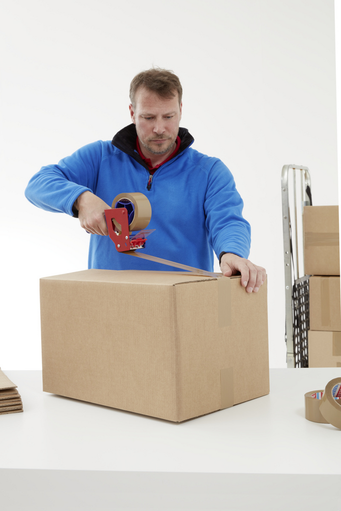 Kiste, Karton, Mann, Person