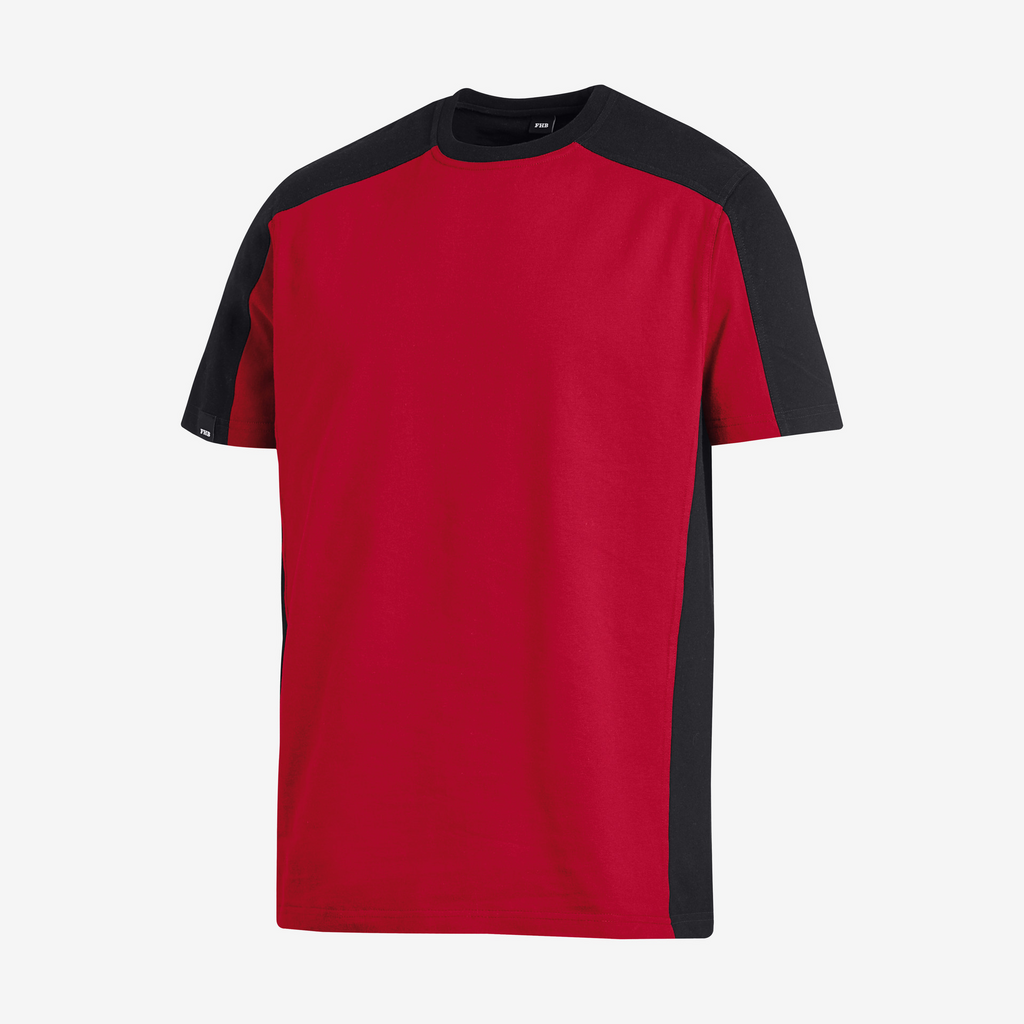 T-Shirt, Kurzarm, Rot, Schwarz, Material-Blend