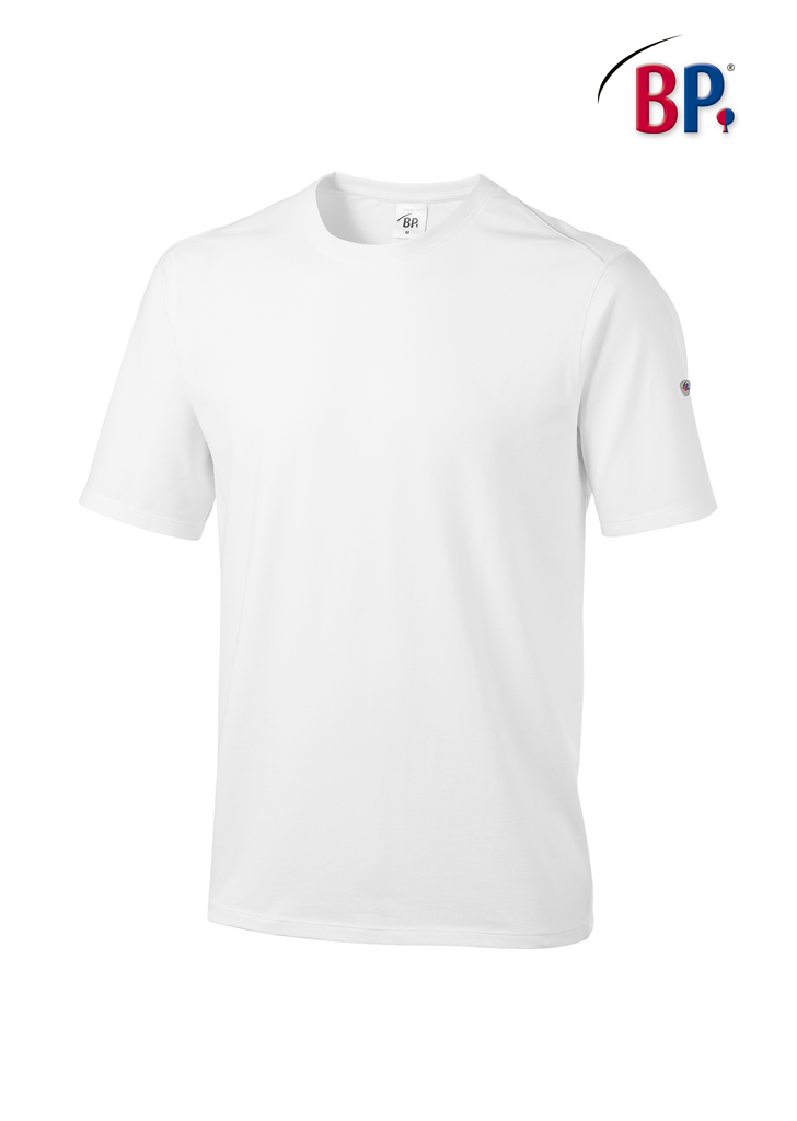 T-Shirt, Weiß, Kurzarm, Rundhals, Plain