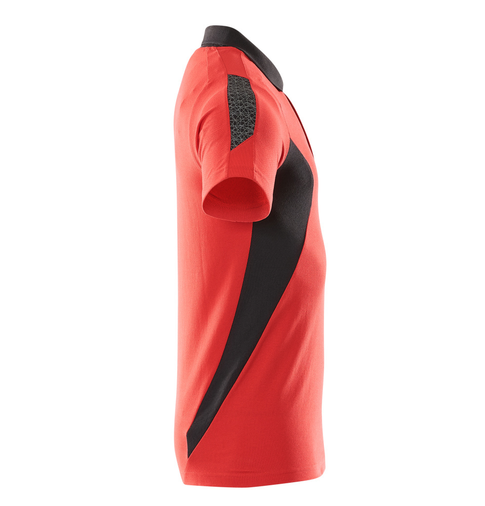 T-Shirt, Kurzarm, Rot, Schwarz Akzent, Mesh-Paneel