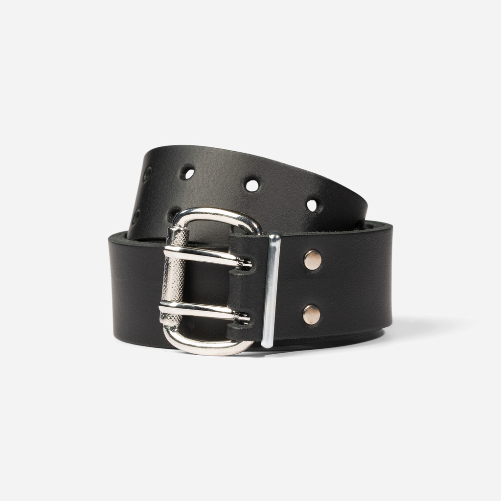 Gürtel, Ledergürtel, Schwarz, Dornschnalle, Breiter