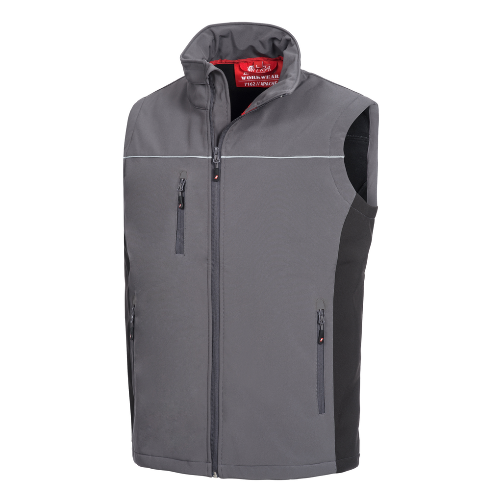 Softshell, Gilet, Reißverschluss, Farbblock, Armlosse