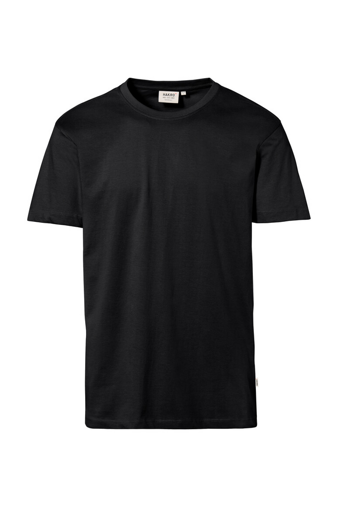 T-Shirt, Kurzarm, Schwarz, Baumwolle, Rundhals