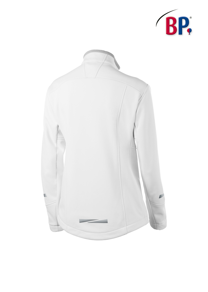 jacke, softshell, weiß, Kragen, Rückseite