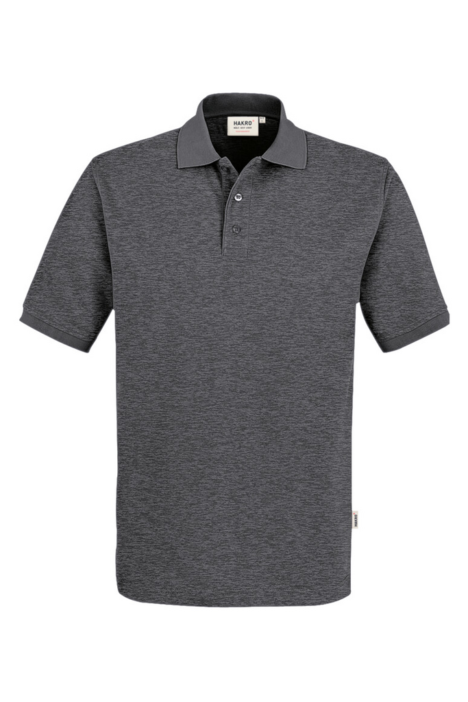 Polohemd, Piqué, Kurzarm, Grau, Kragen