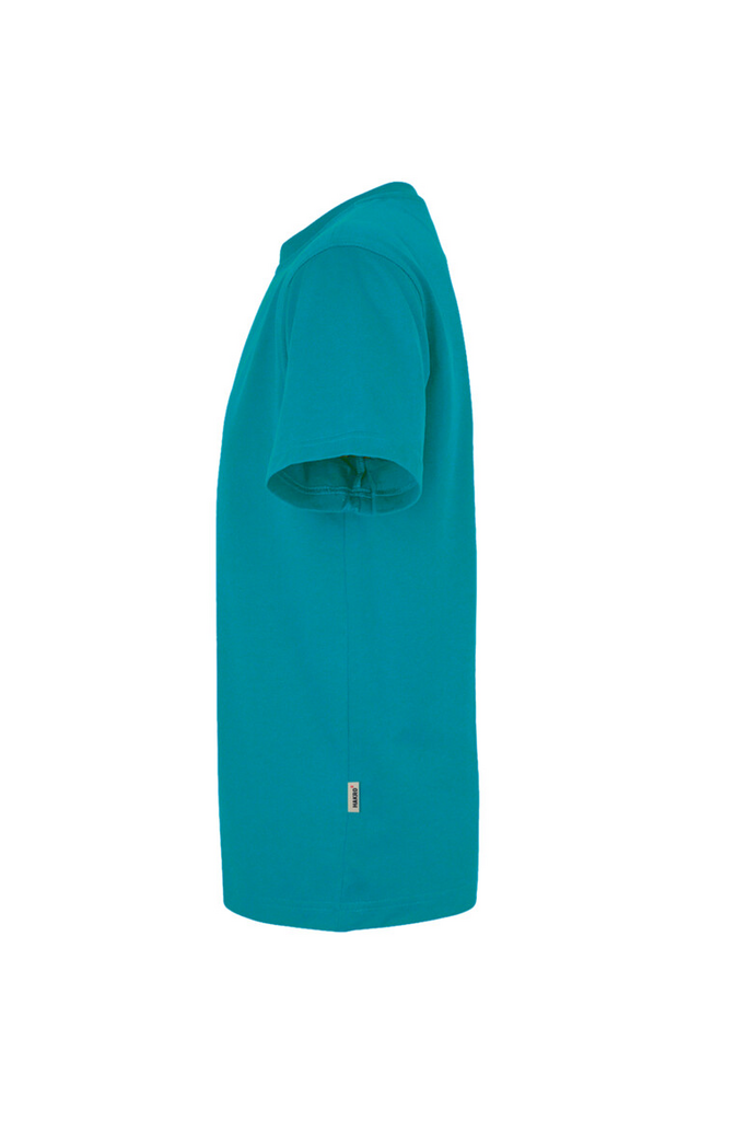 T-Shirt, Kurzarm, Uni, Türkis, Baumwolle