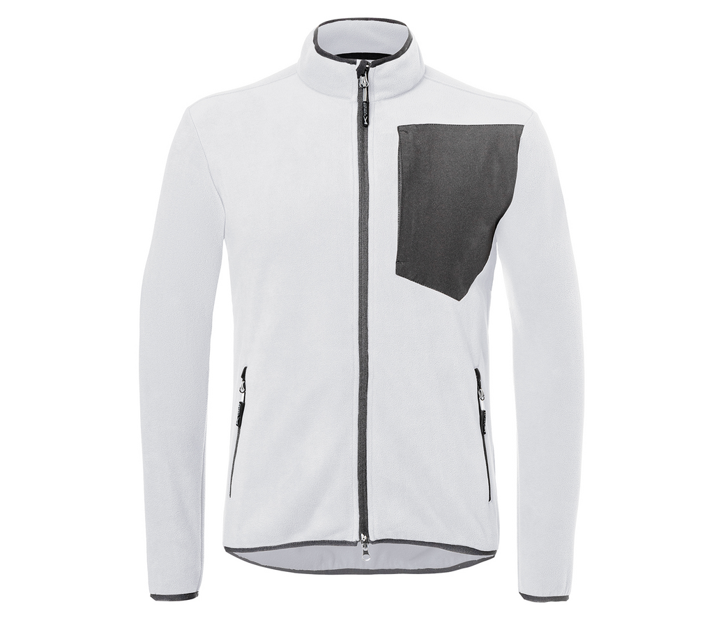 Fleece-Jacke, Kapuzenjacke, Reißverschluss, Grau, Brusttasche