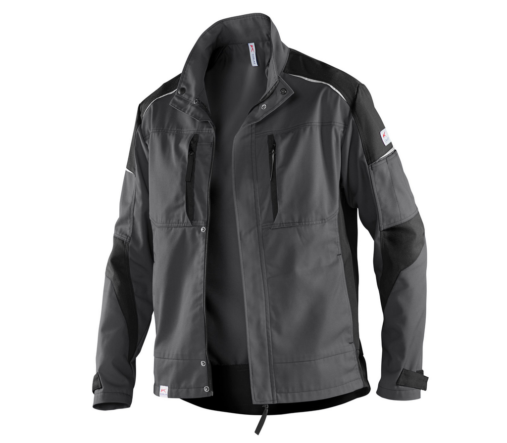 jacke, Softshell, grau, Reißverschlusstaschen, Kragenjacke