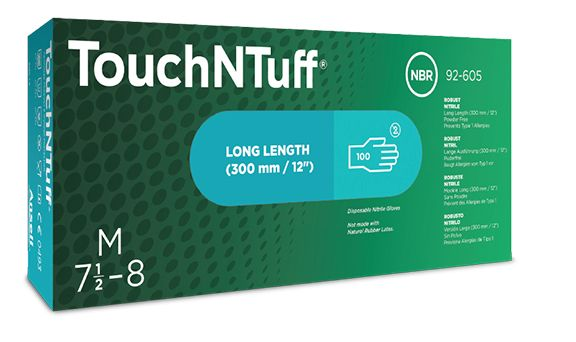 Nitrilkautschuk-Handschuh, Lange Länge, Medizinische Handschuh, TouchNTuff, Mittelgroß