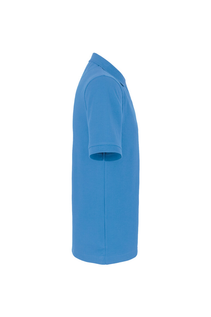 Polohemd, Kurzarm, Blau, Kragen, Unifarben