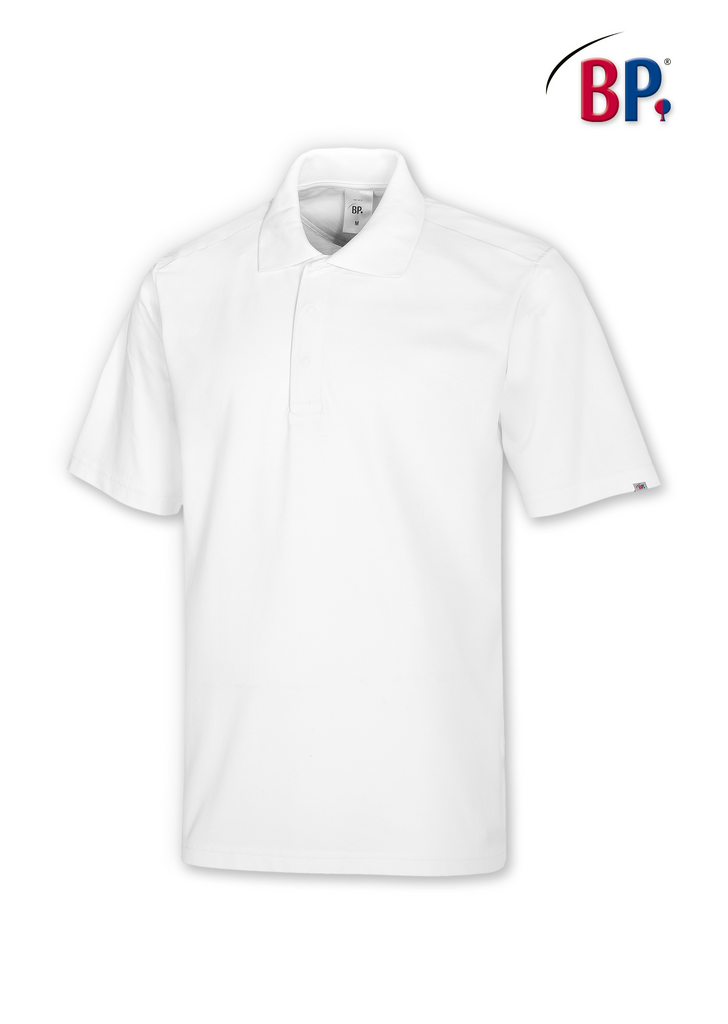 polo, t-shirt, weiß, kurzarm, Kragen