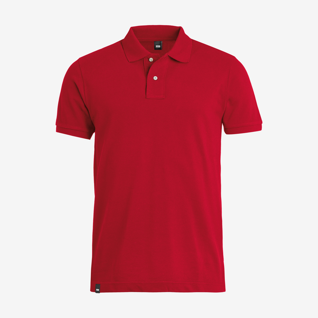 Polo-Shirt, Rote Farbe, Kurzarm, Knopfleiste, Baumwolle