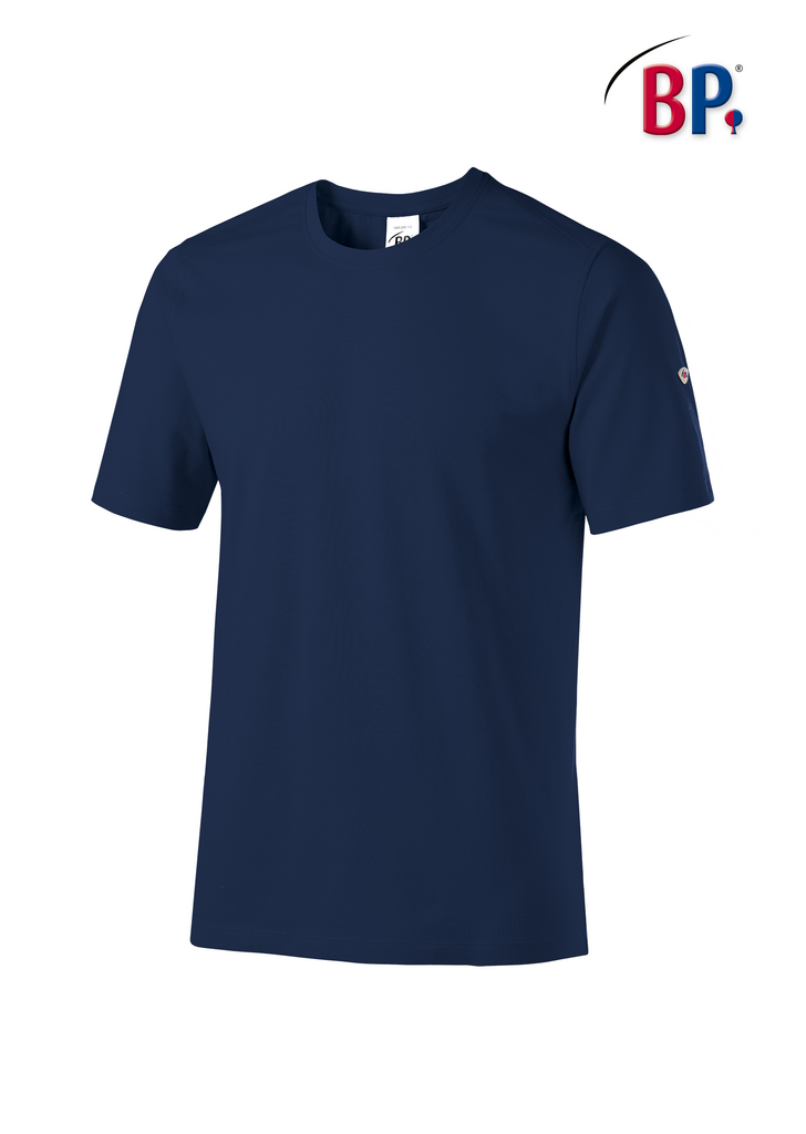 T-Shirt, Kurzarm, Navy, Uni-Farbe, Baumwolle