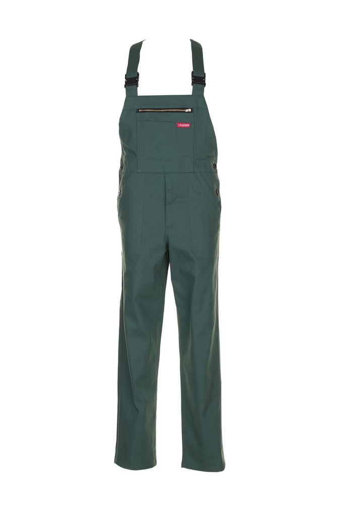 Overall, Green, Hosenträger, Vorderreißverschluss, Taschen