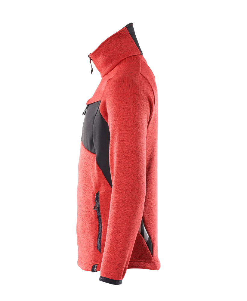 jacke, fleece, rot, reissverschluss, kapuze