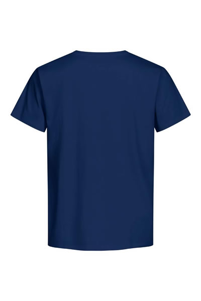T-Shirt, kurzarm, unifarben, marine, Baumwolle