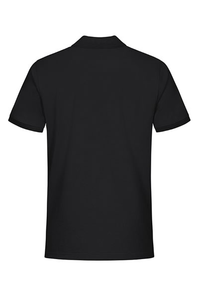 Polohemd, Kurzarm, Schwarz, Einfarbig, Rückansicht