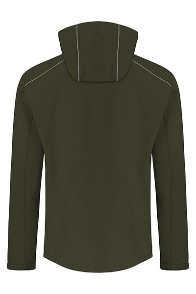 Hooded jacket, Grün olive, Langarm, Hoher Kragen, Nahtdetails