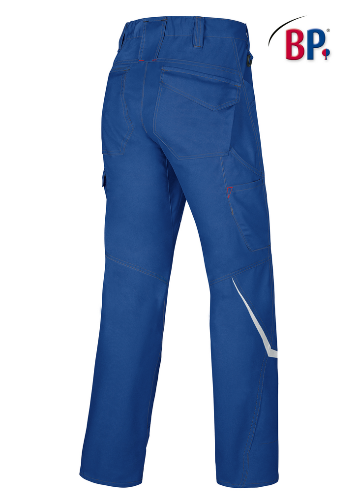 Arbeits-Hose, Blauer Farbton, Hosen mit Taschen, Kniebereich reflektierende Streifen, Backcolor