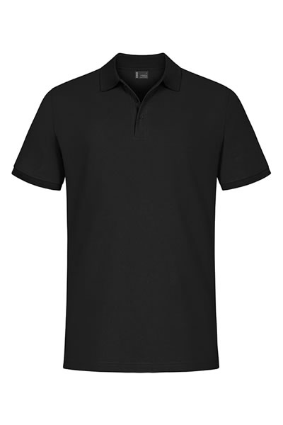 Polohemd, Schwarz, Kurzarm, Kragen, Knit-Gewebe