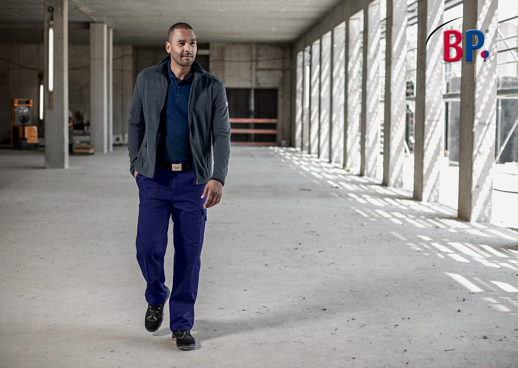 jacke, polohemd, blau, arbeit, modell