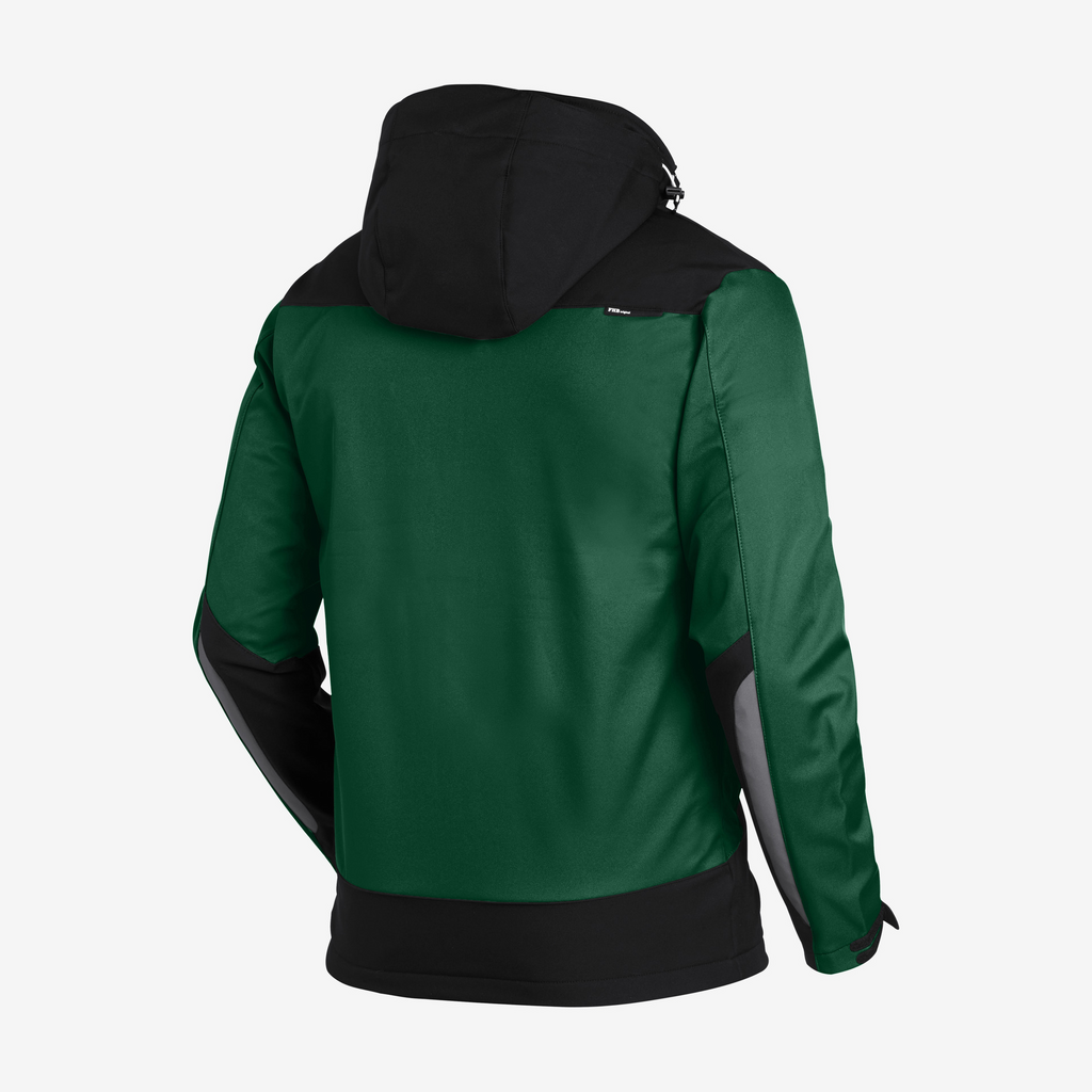 Jacket, Windbreaker, Green, Hood, Back view