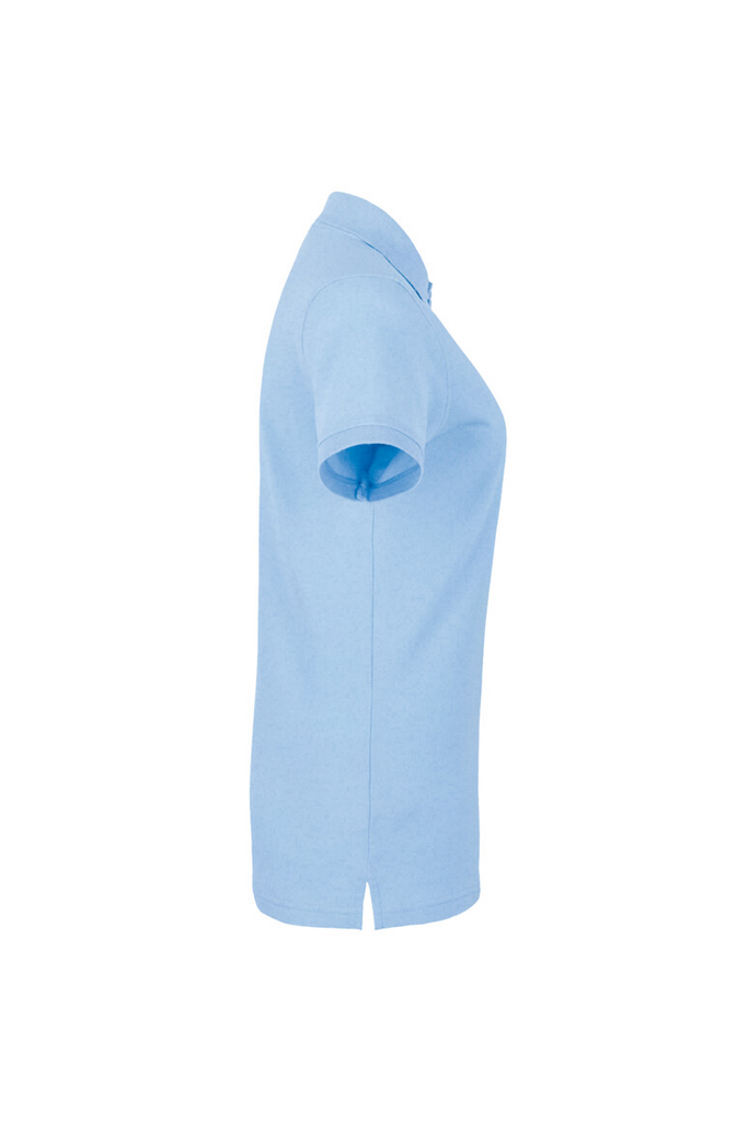 polohemd, kurzarm, unifarben, hellblau, gestrickt