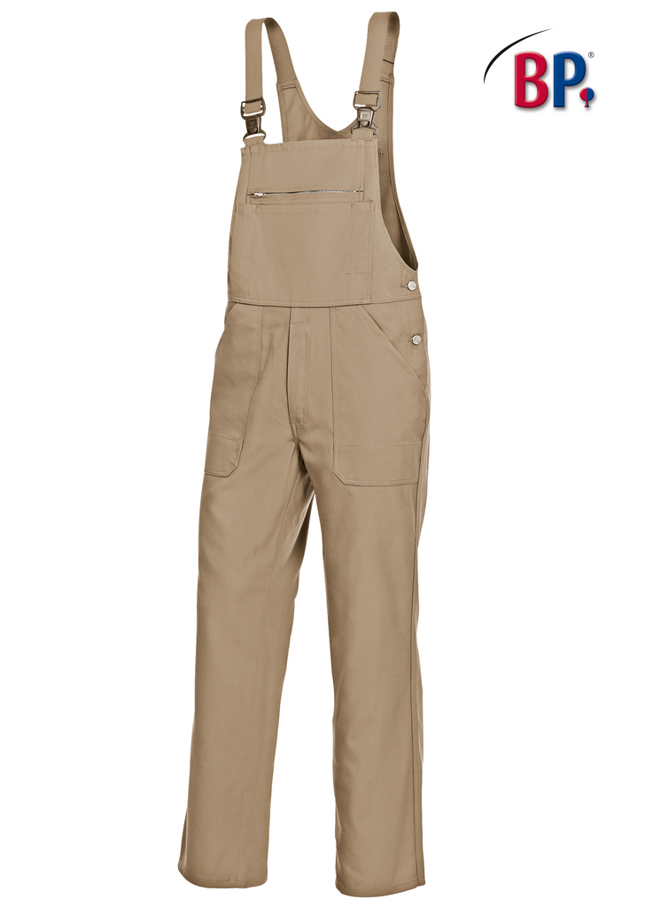 Latzhose, Beige, Hochwertig, Werkstatt, Brusttasche