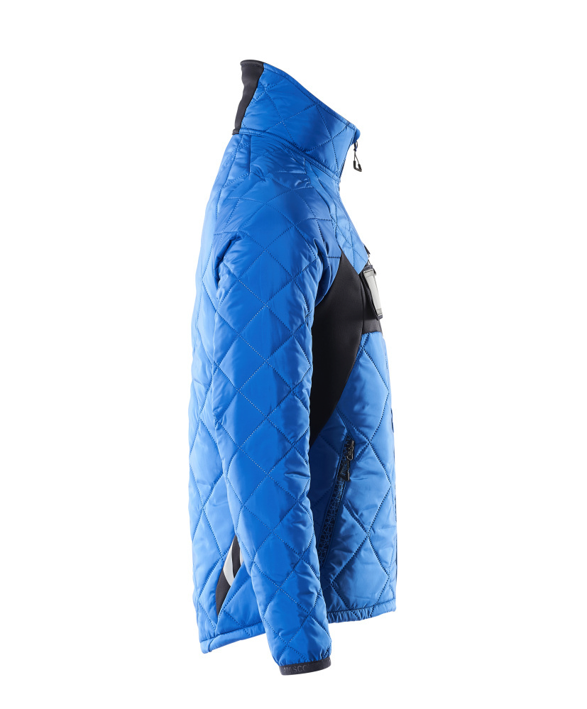 Quilted jacket, Blue jacket, Puffer jacket, Zipper pocket, High collar
