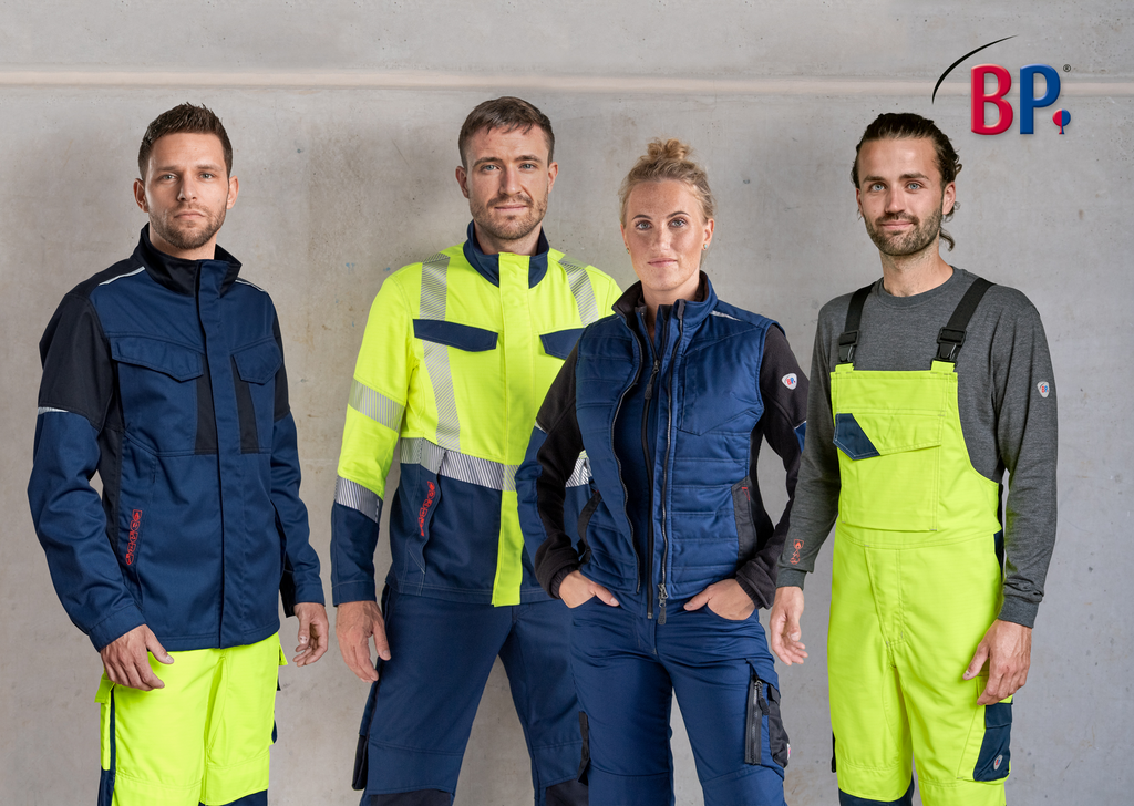 Arbeitskleidung, Warnschutz, Softshell, Schutzhose, Arbeitsoutfit