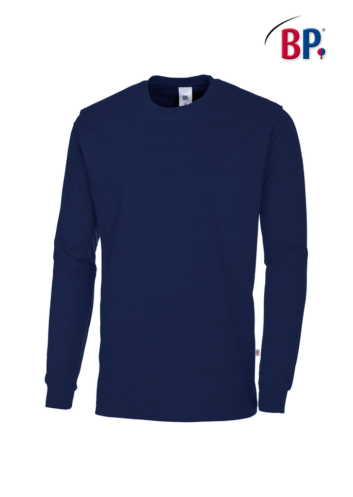 Langarmshirt, Rundhals, Navy, Unifarben, Baumwollmischung