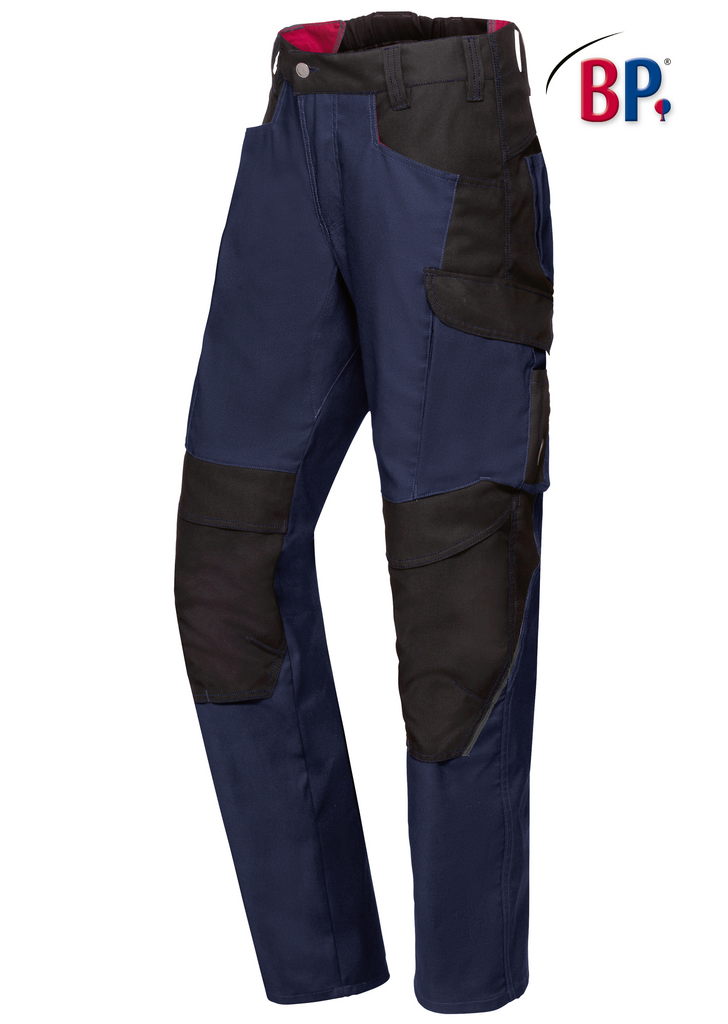 Arbeitshose, Cargo-Hose, Zweifarbig, schwarze Aufnäher, Gürtel-Schlaufen