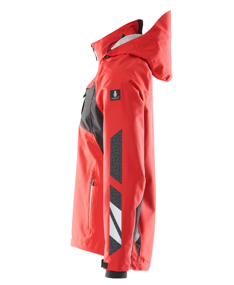 jacke, outdoor, reißverschluss, kapuze, rot