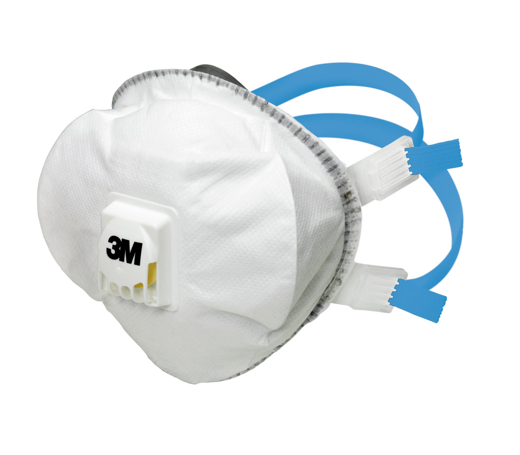 3M respirator, dust mask, valved respirator, white mask, ear loop straps