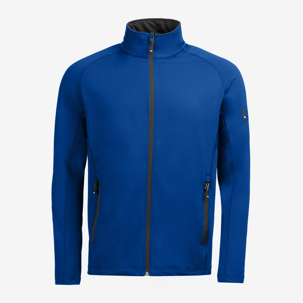 jacke, fleece, reissverschluss, blau, seitentaschen