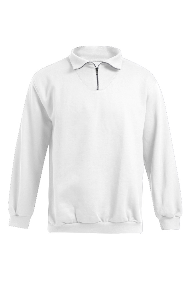 Pullover, Kollektionspullover, Zip-Pullover, Langarm, Weiße Farbe