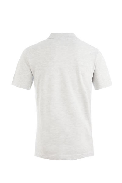 Polohemd, Polo, Kurzarm, Strick, Hellgrau