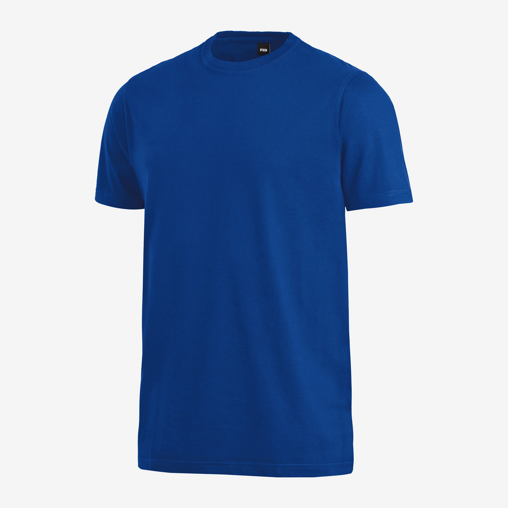 Tee, Kurzarm, Uni, Baumwolle, blau